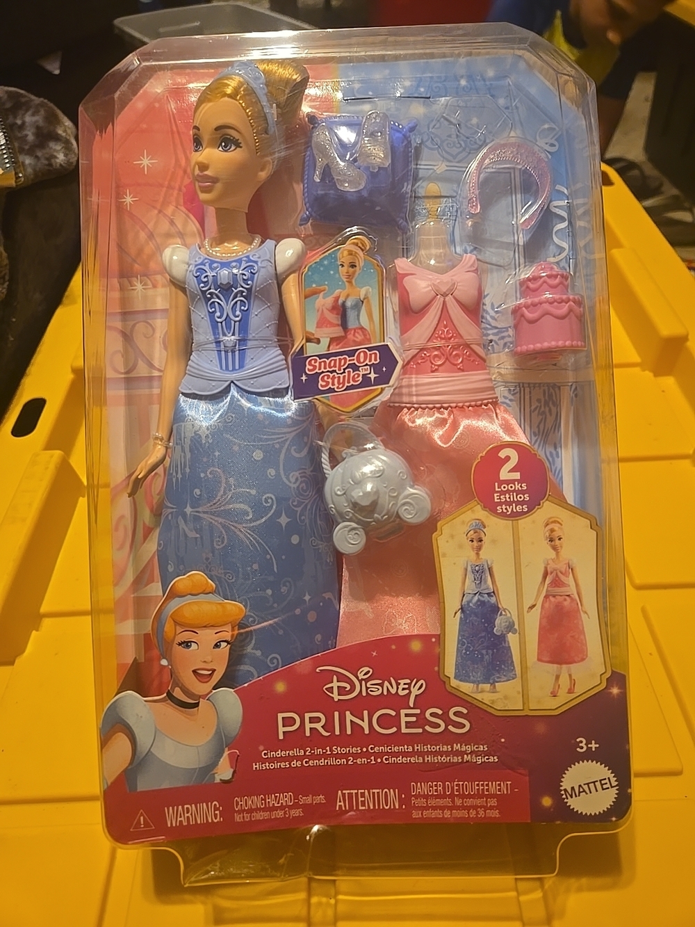 Disney Cinderella Snap-On Style Doll - Blue & Pink Outfits